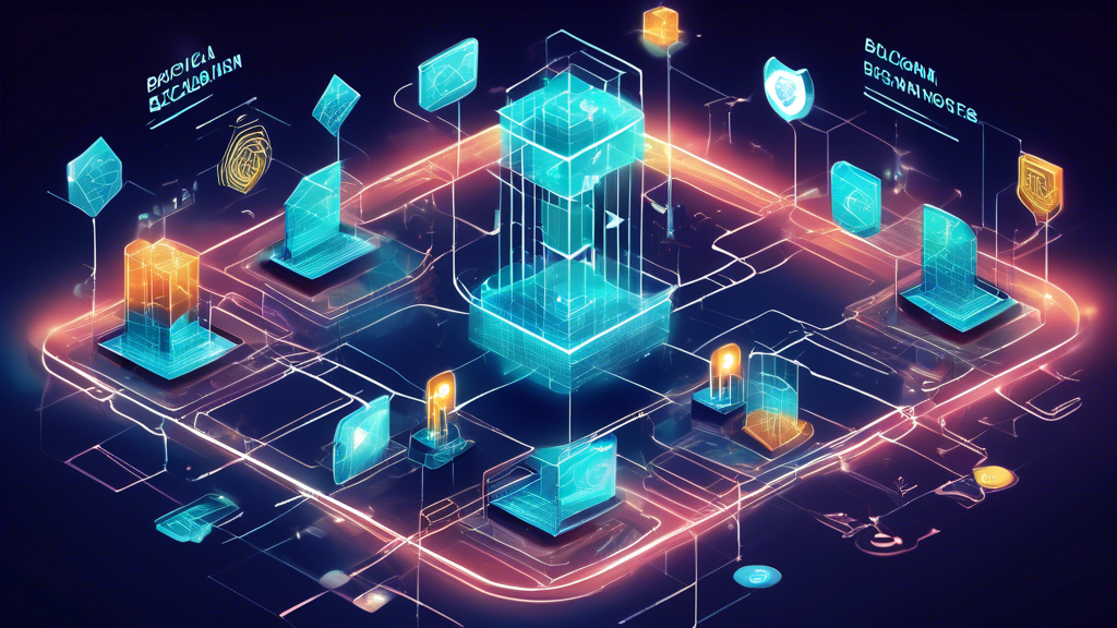 Create an image that visually encapsulates the technological revolution of blockchain in digital finance and its role in promoting financial inclusion. The scene should feature a stylized digital landscape with interconnected blocks symbolizing blockchain networks, and diverse individuals interacting with digital devices that represent access to financial services. Include visual elements that signify enhanced security, transparency, and efficiency, such as glowing locks, transparent digital screens, and speedy arrows. Overlay this with a world map highlighting regions where blockchain has significantly contributed to financial inclusion. The overall tone should be futuristic and optimistic, reflecting the potential challenges and future prospects for blockchain in digital finance.