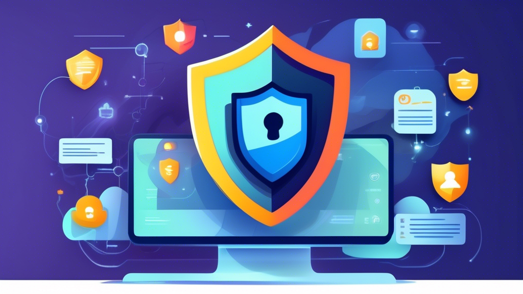 **DALL-E Prompt:** Create an informative and visually appealing illustration depicting tips for maximizing online privacy using Smart DNS and CyberGhost. The scene should include elements like a digital shield representing online security, a computer screen displaying the CyberGhost interface, and visual icons symbolizing best practices such as strong passwords, ad-blocking, and a no-log policy. Incorporate a background that conveys a sense of digital privacy, such as a secure network environment or abstract representations of data protection. Emphasize the integration of Smart DNS technology with CyberGhost for enhanced online security.