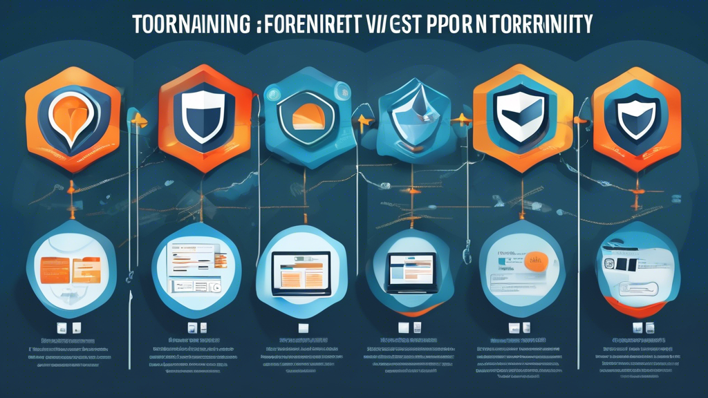 Create an informative and visually engaging infographic that illustrates essential tips for choosing the best VPN for torrenting. The design should include key criteria such as security protocols, pricing, server locations, and additional features like port-forwarding and a strict no-logs policy. Use icons and illustrations that represent concepts of online anonymity, high-speed connections, and safety in digital downloads. The color scheme should convey trust and reliability, making it suitable for a tech-savvy audience interested in secure and anonymous torrenting.