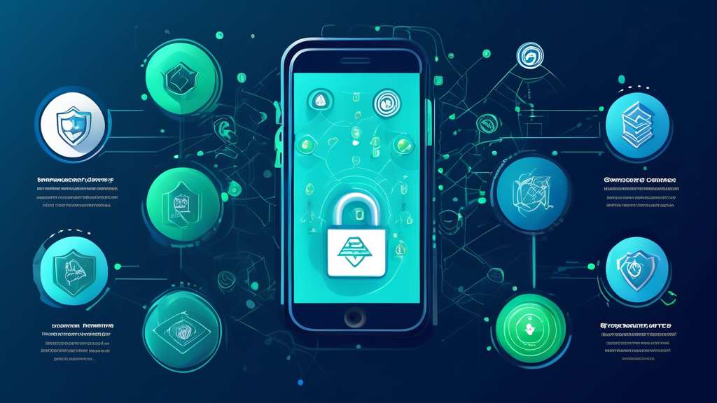 An informative graphic illustrating key factors to consider when choosing a cryptocurrency app, featuring icons or visuals representing security, usability, customer support, user reviews, and future trends in digital trading. The background should be a sleek, modern design with elements that evoke the world of cryptocurrency, such as blockchain patterns and digital currency symbols. The color palette should be a blend of blue and green tones, signifying trust and innovation.