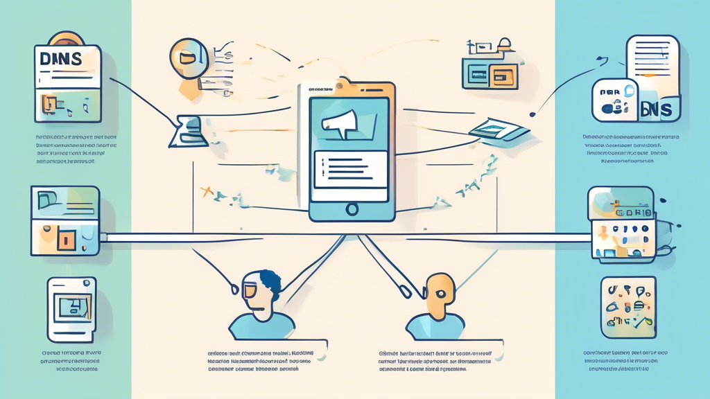 Create an informative and visually engaging illustration that represents the process of choosing the best free Smart DNS alternative. The image should include elements such as a checklist with factors like speed, security, compatibility, and ease of use, as well as icons representing user reviews and community recommendations. Include a step-by-step guide flowchart visually demonstrating the setup process for a free Smart DNS alternative, with vibrant colors and a modern design suitable for a tech-savvy audience.