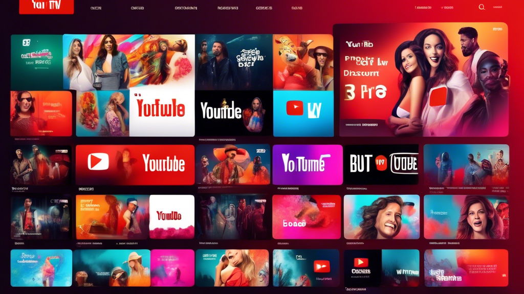 Create an image of a digital interface displaying a vibrant and colorful collection of YouTube TV promo codes and discount offers. The background features a sleek, modern design with images of popular streaming content subtly integrated. Highlight the keyword YouTube TV Discount prominently in bold, eye-catching font. Include elements such as a calendar and digital notifications symbolizing real-time updates on seasonal offers and exclusive deals. The overall theme should reflect excitement and urgency, inviting viewers to seize the savings opportunity.