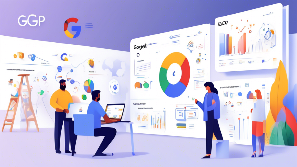 Create an image that visually represents the concept of Use Cases and Benefits of Google GCP for Businesses. The scene should illustrate a modern, dynamic office environment where diverse teams are collaborating on projects using GCP. Include elements like charts showcasing scalability and flexibility, cost-efficiency graphs, and icons representing resource management. In the background, show digital screens displaying logos of successful companies that utilize Google GCP. Emphasize a sense of innovation, teamwork, and modern technology throughout the composition.