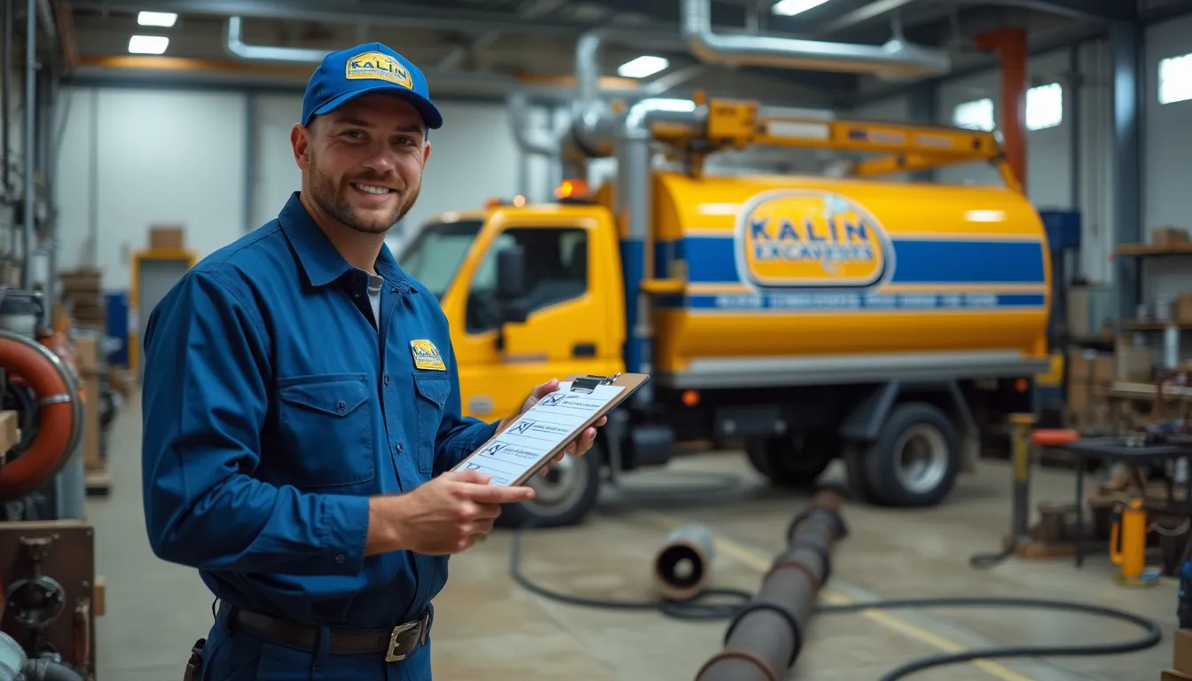 Create an image depicting a trustworthy plumbing professional wearing a uniform with a logo that says Pipe Experts as they confidently examine a section of cast iron sewer pipe in an industrial setting. The scene is well-lit and organized, showcasing the professional holding a clipboard with checkmarks next to various qualifications like Certified Expert, 5-Star Reviews, and 100+ Projects Completed. In the background, modern plumbing tools and equipment are neatly arranged, conveying a sense of reliability and expertise. The image should embody trust, professionalism, and competence in relining cast iron sewer pipes.