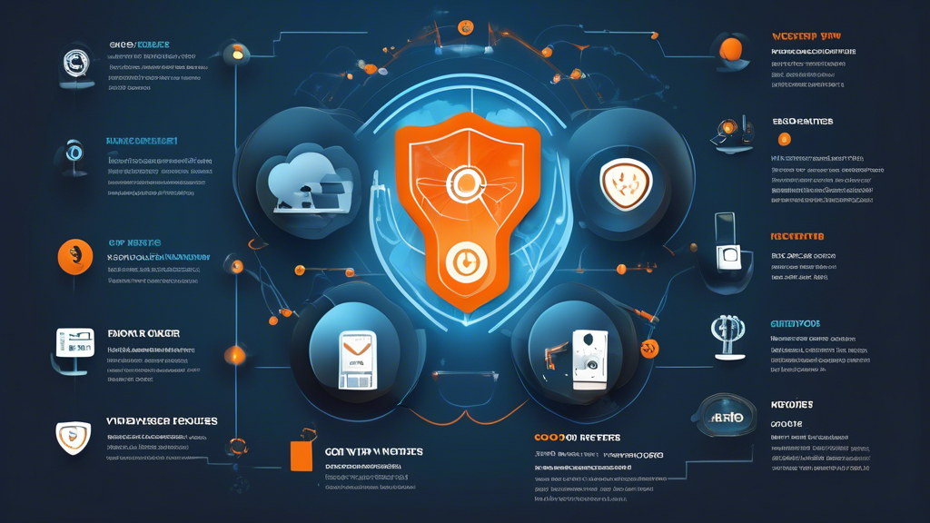 Create an informative and visually appealing infographic that highlights the essential features of a good VPN router, including supported security protocols like OpenVPN and IKEv2, performance indicators such as speed and efficiency, and factors like simultaneous connection capacity and device compatibility. Use engaging icons and illustrations to represent these features, and include a sleek design with a tech-savvy aesthetic to appeal to users looking for the best VPN router for their network.