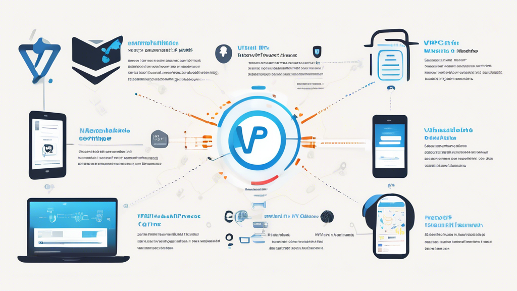 Create an informative infographic that visually represents the criteria for selecting the best VPNs for MacBook, highlighting key factors such as security features, encryption standards, user-friendliness, compatibility with macOS, price-performance ratio, and additional features like server locations and speed optimization. The design should be sleek and professional, featuring a MacBook in the background and incorporating icons or illustrations for each criterion, all while emphasizing the theme of online security and anonymity.