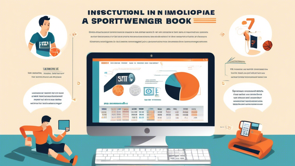 **DALL-E Prompt:** Create an instructional infographic depicting the steps to place a first sportswager, showcasing a computer or smartphone screen displaying a reputable sportsbook website. Include elements that represent budget management, such as a calculator and a notepad, alongside icons of different sports and odds. Illustrate a person analyzing research material, with sports statistics and data visualizations around them. Emphasize clarity and a beginner-friendly design, incorporating bright colors and engaging visuals to capture the essence of sports betting.