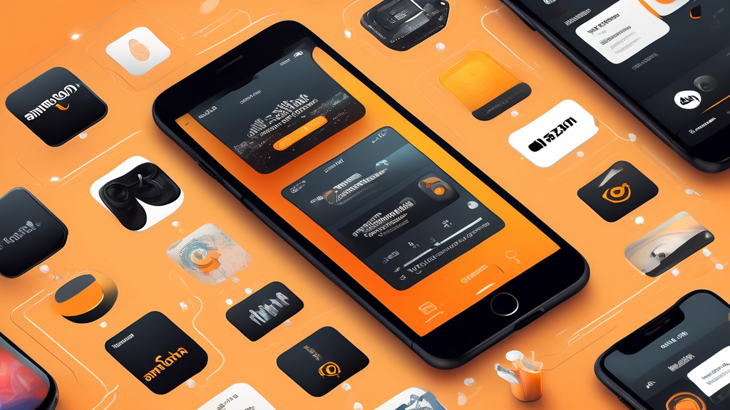 Create an informative and visually engaging step-by-step illustration depicting the process of downloading music from Amazon Music for offline use. The image should include visual elements like a smartphone displaying the Amazon Music app, a Wi-Fi symbol indicating connectivity, and icons representing song downloads. Incorporate clear labels for each step of the download process, emphasizing preparation, downloading songs and playlists, and managing offline content. The background should be bright and inviting, conveying the convenience and mobility of listening to music offline.