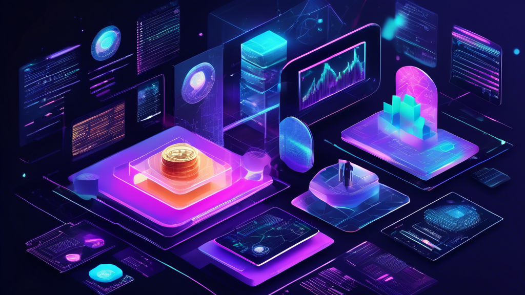 Create an image that portrays a modern and futuristic scenario of evaluating crypto investment platforms in 2023. Focus on a tech-savvy environment with digital interfaces displaying crucial evaluation criteria such as regulatory licenses, user data security, and financial transparency. Incorporate elements like holographic charts, secure data servers, and case study highlights from well-known platforms. Use a color palette that reflects trust and innovation, blending blues, greens, and silver tones to emphasize legitimacy and cutting-edge technology in the crypto investment world.