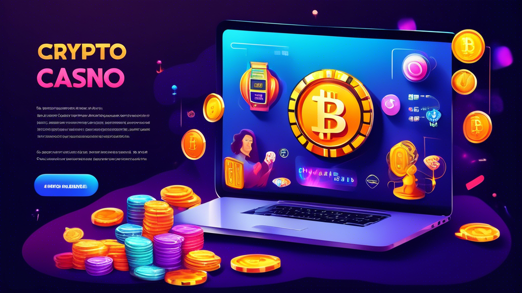 Create an engaging and visually appealing image that represents the concept of maximizing experiences with free crypto casino no deposit offers. Include elements like colorful casino chips, a laptop or smartphone displaying a vibrant online casino interface, and a person joyfully exploring game options. Add graphical icons representing tips and strategies, such as a checklist and a lightbulb for ideas, alongside symbols of cryptocurrencies like Bitcoin and Ethereum. The background should convey a lively casino atmosphere with neon lights and digital elements, emphasizing fun and excitement in the world of online gaming.