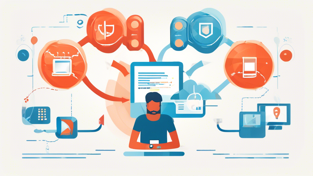 **DALL-E Prompt:** Create an informative and visually engaging illustration that depicts the step-by-step process of configuring a Smart DNS Proxy for optimal use. Include visual elements such as a computer and smartphone displaying settings menus, a checklist for setup instructions, and icons representing testing connections (like a checkmark) and troubleshooting (like a warning sign). The background should have a digital theme with abstract representations of streaming content and geo-restrictions being bypassed. Use a modern and tech-savvy color palette to convey a sense of user-friendliness and efficiency.