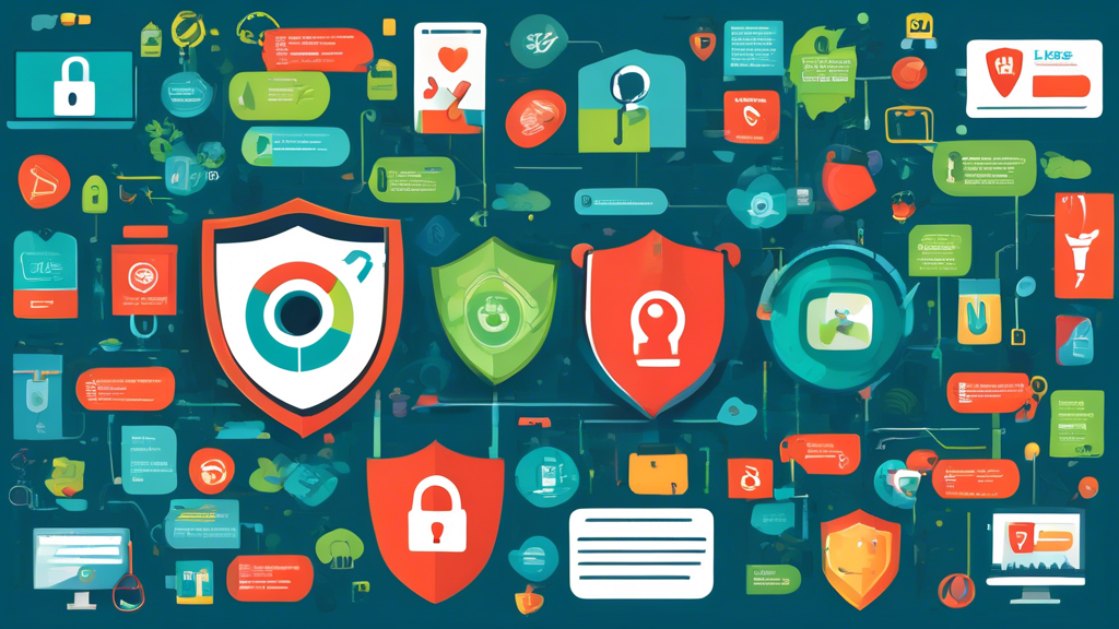 Create an image of a vibrant infographic displaying various tips for safely using unblocked YouTube sites. The infographic should include symbols for cybersecurity, such as a shield and padlock, to represent protection. Display icons illustrating secure browsing practices, like a private browser window, VPN, and antivirus software. Use a color scheme that conveys safety and reliability, such as blues and greens. Include text elements like Stay Safe and Protect Your Privacy to emphasize the theme of secure streaming.