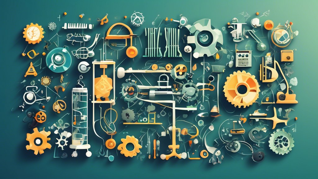 Create an image that visually represents Die besten Newsgroups für verschiedene Interessen. The image should feature a diverse range of symbols or icons representing different categories of interests such as technology (gears, circuit boards), hobbies (paints, musical instruments), and science (microscope, DNA helix). Include a visually appealing layout with these icons branching out from a central point that says Top Newsgroups. The overall tone of the image should be modern and inviting, appealing to newcomers who are eager to explore the world of newsgroups.