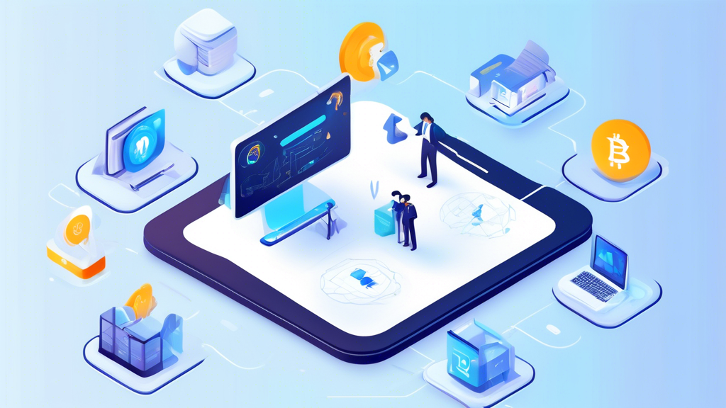 Create an image depicting a welcoming and user-friendly digital platform interface, with icons representing educational resources, customer support, and security features prominently highlighted. The scene should illustrate a beginner-friendly environment, inviting to new cryptocurrency traders. Include visual elements that symbolize guidance and confidence, such as a simplified chart or a helping hand, to emphasize the ease of navigating and learning in the crypto world. This image should capture the essence of what makes a crypto broker ideal for beginners, focusing on intuitive design and supportive resources.