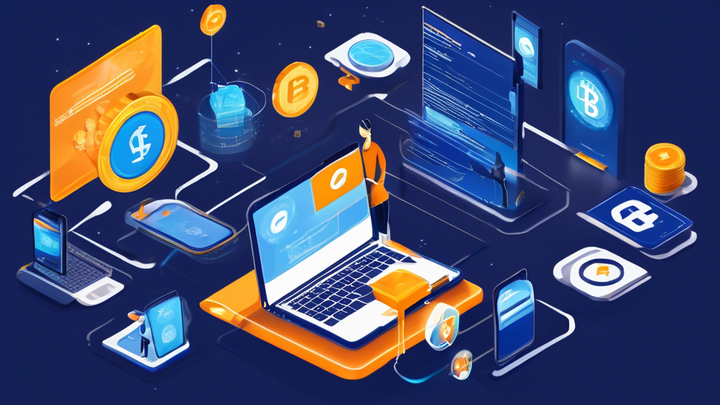 Create an image that visually represents a guide for selecting cryptocurrency exchange platforms similar to Coinbase. The scene should include a digital clipboard or checklist with bullet points highlighting essential criteria such as Regulation Compliance, KYC Verification, Company Reputation, and Security Features. In the background, show a series of laptops and mobile devices displaying different cryptocurrency exchange platforms with diverse logos and interfaces. Include graphic elements like a shield to symbolize security and a magnifying glass to denote scrutiny. Use a modern, sleek design with a focus on technology and finance.