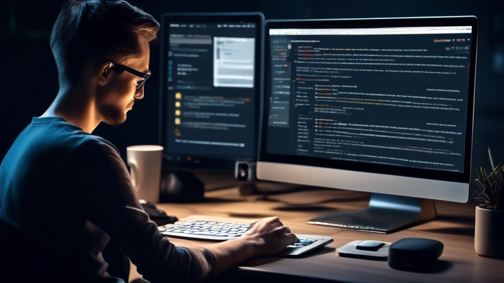 Create an image of a person sitting at a desk with their laptop open, displaying a website on selecting reliable free web proxy services. The screen shows a list of proxy servers with details like server location, speed, and user ratings. The person is thoughtfully following a step-by-step guide, with a notepad beside them featuring notes and troubleshooting tips. The surrounding environment is tech-savvy, with digital elements symbolizing connectivity, like abstract network lines and padlock icons representing security. Use a blend of soft colors and crisp details to emphasize a learning and exploratory atmosphere.