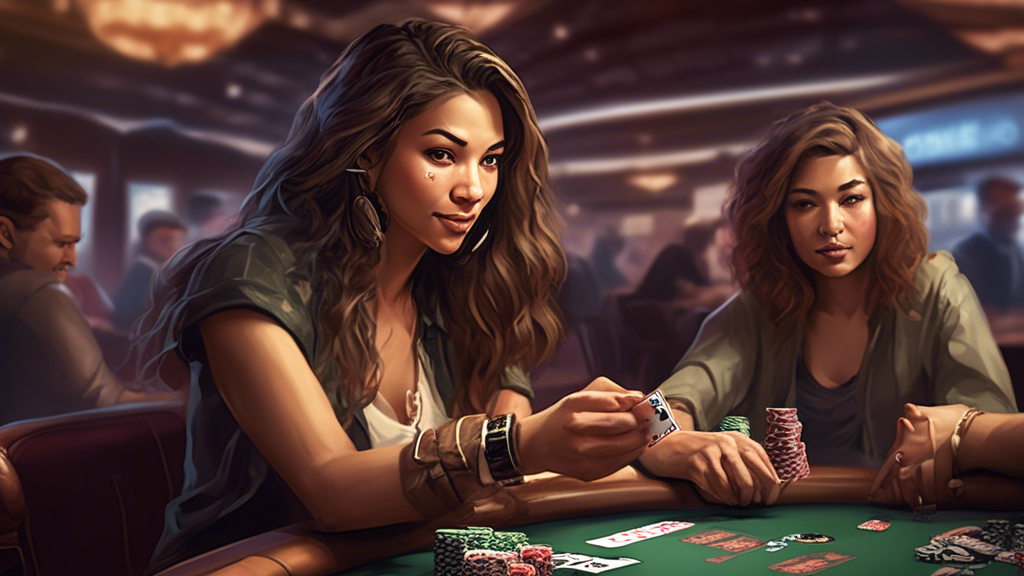 **DALL-E Prompt:** Create an engaging illustration that represents Maximizing Your Success in WSOP Online: Strategies and Best Practices. Feature scenes of diverse players (different ages, genders, and ethnicities) intensely focused on their screens while playing virtual poker in a home setting. Include elements like strategy guides, charts for bankroll management, and a community chat feature on their screens. Incorporate visuals of poker chips and cards in the foreground, blending the excitement of competition with the comfort of home gaming. The atmosphere should be dynamic, showcasing both the thrill of the game and the importance of community support.
