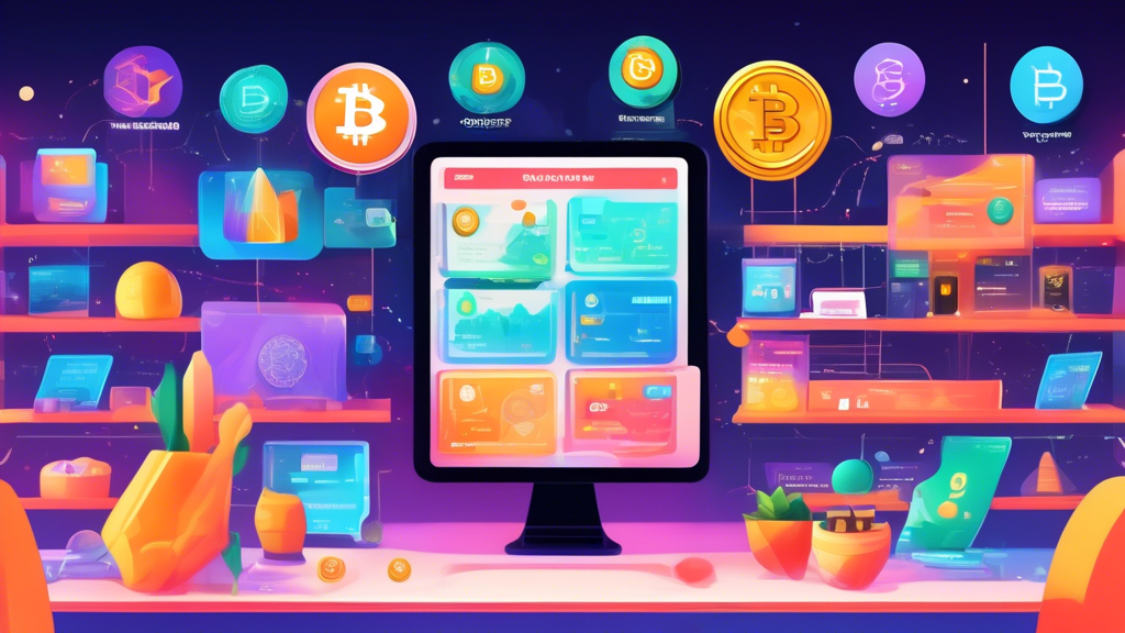Create an image illustrating a friendly and approachable digital space designed for cryptocurrency beginners. The scene includes a variety of colorful, easy-to-understand digital wallets displayed on a virtual shelf, each labeled with helpful icons and descriptions. Nearby, a large, interactive map features popular beginner-friendly crypto exchanges, marked with simplified, inviting visuals—like smiling coins or open doors. In the background, a virtual assistant character is holding a shield labeled Security Tips to emphasize safety. The atmosphere should be welcoming and educational, instilling confidence in newcomers stepping into the crypto world for the first time.