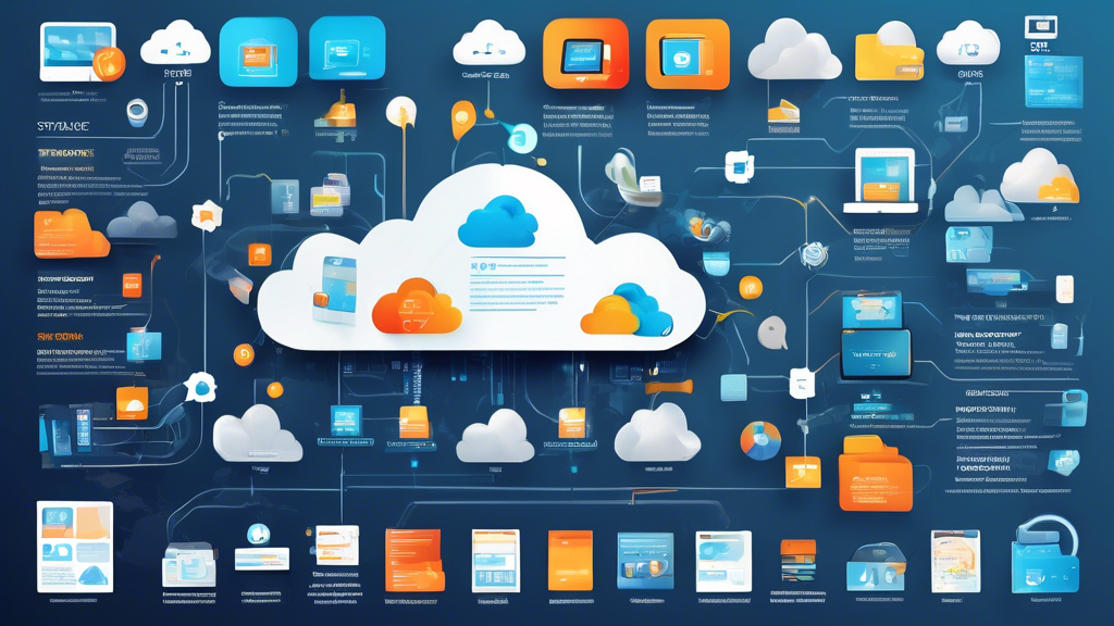 Create an informative and visually engaging infographic that showcases tips for the optimal use of cloud storage for personal use. Include sections on effective file organization strategies, security and privacy measures to protect personal data, and futuristic trends in cloud storage technology. Use colorful icons and illustrations to represent each tip, and organize the layout in a clear, easy-to-read format that emphasizes the keyword 