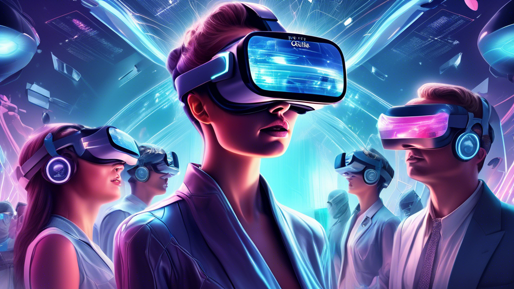 Prompt: Create an image depicting a futuristic vision of Oculus VR