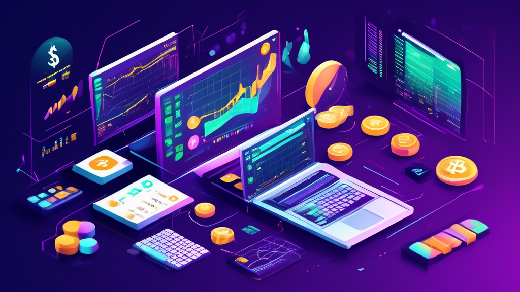 **DALL-E Prompt:** Create an illustration that visually represents the concept of Strategies for Successful Demo Trading in Cryptocurrency. Include elements such as a digital trading platform interface, graphs showcasing trading strategies, a clear risk management chart, and a checklist or roadmap symbolizing the transition from demo trading to real trading. Incorporate a lively color palette to convey a sense of opportunity and growth in the cryptocurrency market.