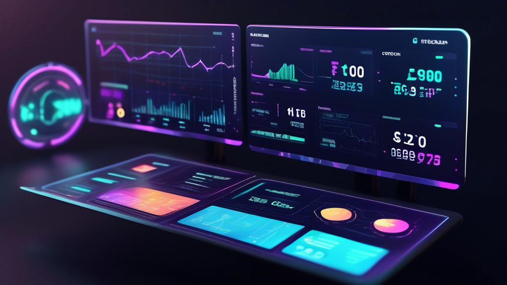 Create an image of a futuristic digital dashboard displaying a detailed comparison of popular crypto forex trading platforms. The scene should include an array of digital charts, graphs, and user reviews floating holographically. Each trading platform should have its own section with labels, showcasing metrics such as ease of use, available currency pairs, and reputation scores. The background should feature a sleek, high-tech environment, giving a sense of cutting-edge technology. The overall aesthetic should convey innovation and sophistication, emphasizing the keyword crypto forex trading platform.