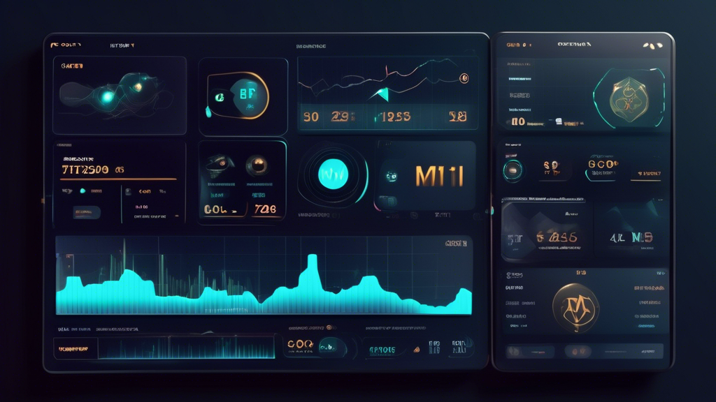 Create an image depicting a futuristic and sleek digital interface of M1 Finance