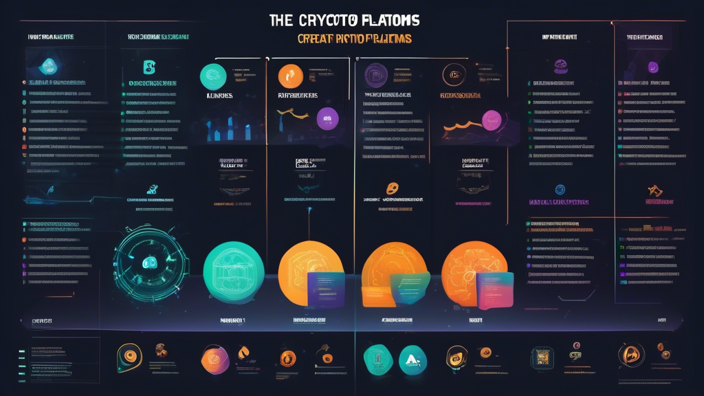 **DALL-E Prompt:** Create a detailed infographic comparing the top crypto investment platforms for 2023. Include key features, benefits, and unique offerings of each platform. Use a sleek and modern design with a clear layout, showcasing side-by-side comparisons. Incorporate elements like charts, icons, and user experience ratings to visually represent each platform