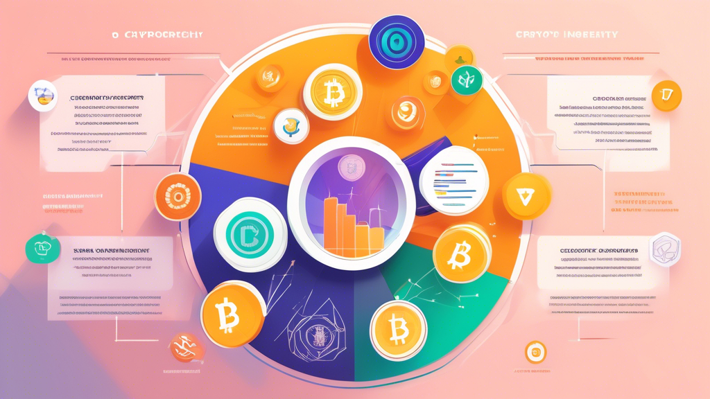 Create an infographic-style image that illustrates the steps to start investing in cryptocurrency for beginners. Include visual representations for choosing the right cryptocurrency, setting up a crypto wallet and exchange account, and safe investment strategies. Incorporate elements like a checklist, crypto coins, wallet graphics, and safety symbols to convey a sense of guidance and security. Use a modern and vibrant color palette that appeals to new investors in the digital finance space.