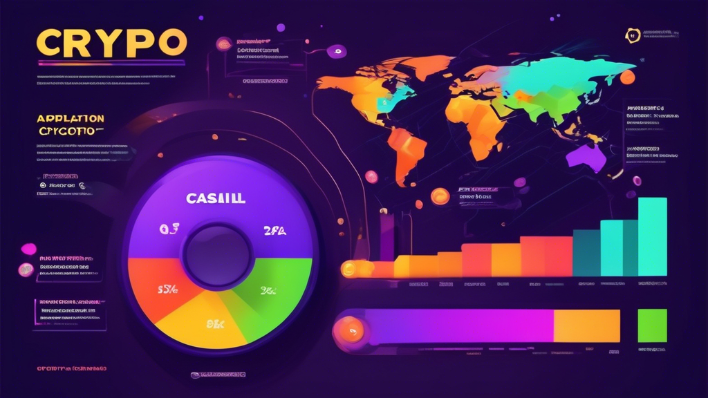 **DALL-E Prompt:** Create an infographic-style image showcasing the accelerating growth of Crypto Casino Coin in the online gambling industry. Include elements like rising bar graphs and pie charts illustrating statistics of crypto adoption in casinos, visual representations of successful crypto casino platforms like logos or site interfaces, and icons representing regulations and market dynamics. Use a color palette of vibrant digital themes, incorporating symbols of cryptocurrency like coins and blockchain motifs, to emphasize the innovative and futuristic aspects of online gaming.