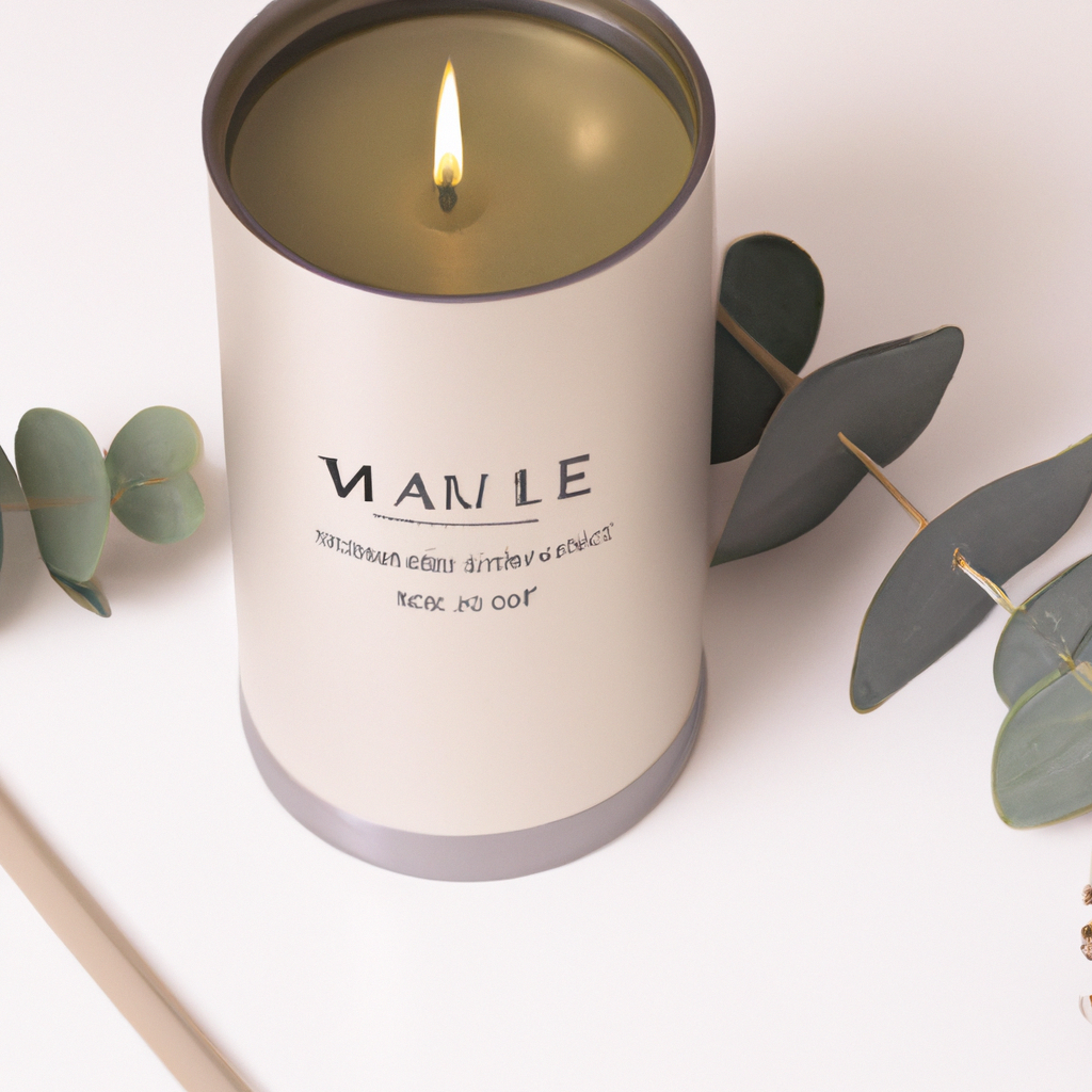 Create an inviting and visually enticing image that showcases the Jo Malone Pine and Eucalyptus Candle in a serene and elegant setting. Capture the candle