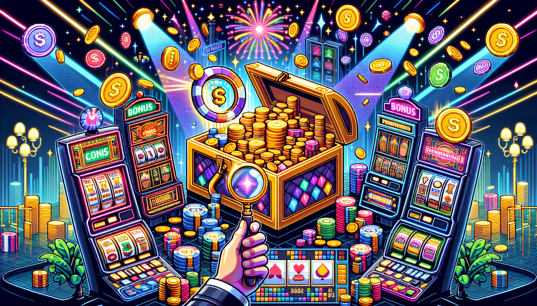 Create an image depicting a vibrant and exciting scene inside Jackpot City Casino