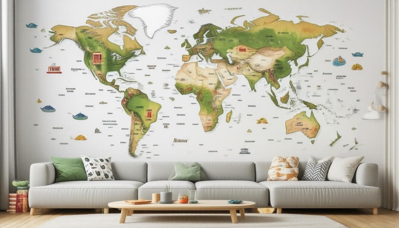 Incorporating Map Wall Decals in Different Rooms