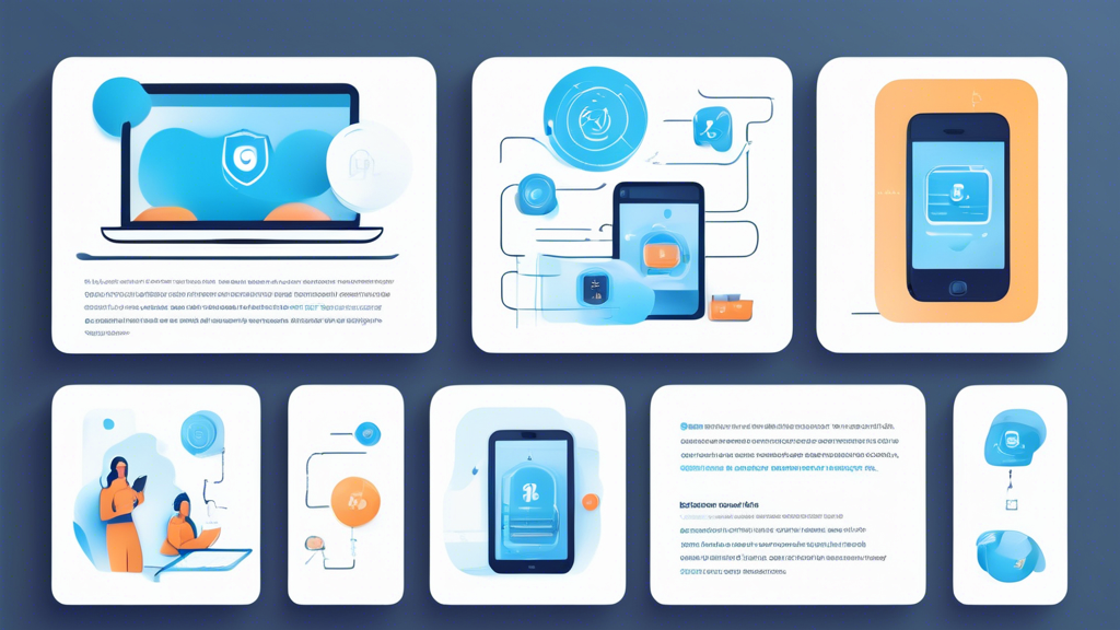 Create an informative and visually appealing illustration that depicts the process of installing Betternet VPN on various devices, such as a smartphone, tablet, and computer. Include visual elements like step-by-step instructions, icons representing best practices for privacy and performance, and troubleshooting tips. Emphasize a user-friendly atmosphere with a clean design and a tech-savvy feel, incorporating the Betternet VPN logo in a corner to reinforce branding.