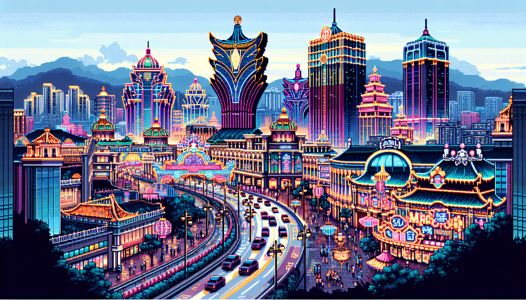 Create an image that captures the essence of Macau