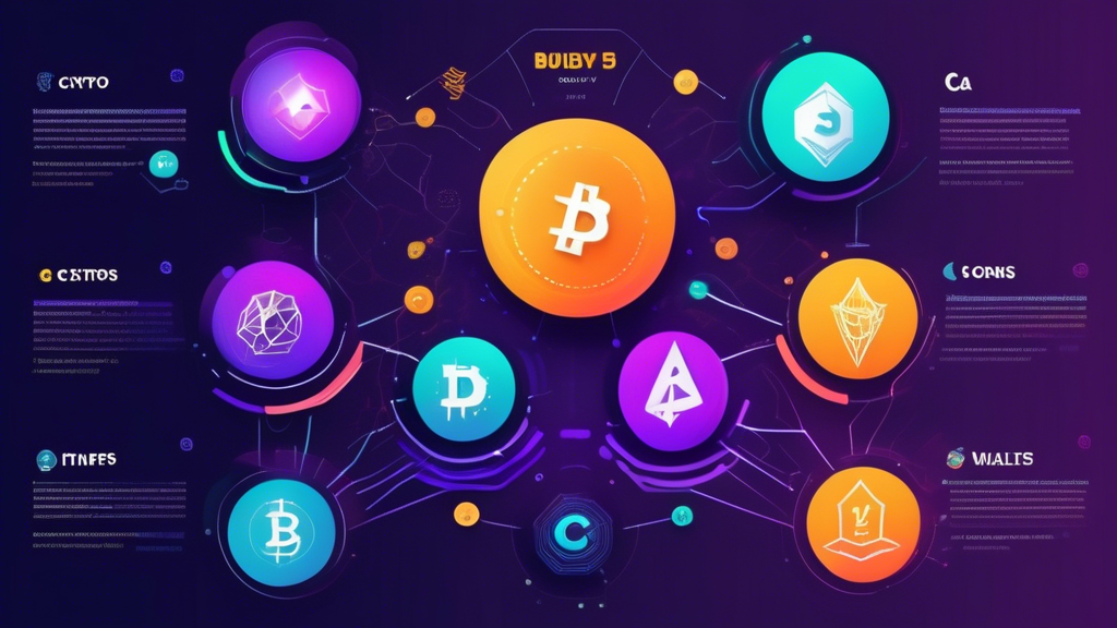 **DALL-E Prompt:** Create a visually appealing infographic showcasing the top 5 crypto buying apps for simple investments. Include icons representing each app, highlight key features, user ratings, and pros and cons in an organized layout. Use a modern and vibrant color scheme to convey a sense of innovation and accessibility. Incorporate elements that represent cryptocurrency, such as coins or digital wallets, to enhance the theme.