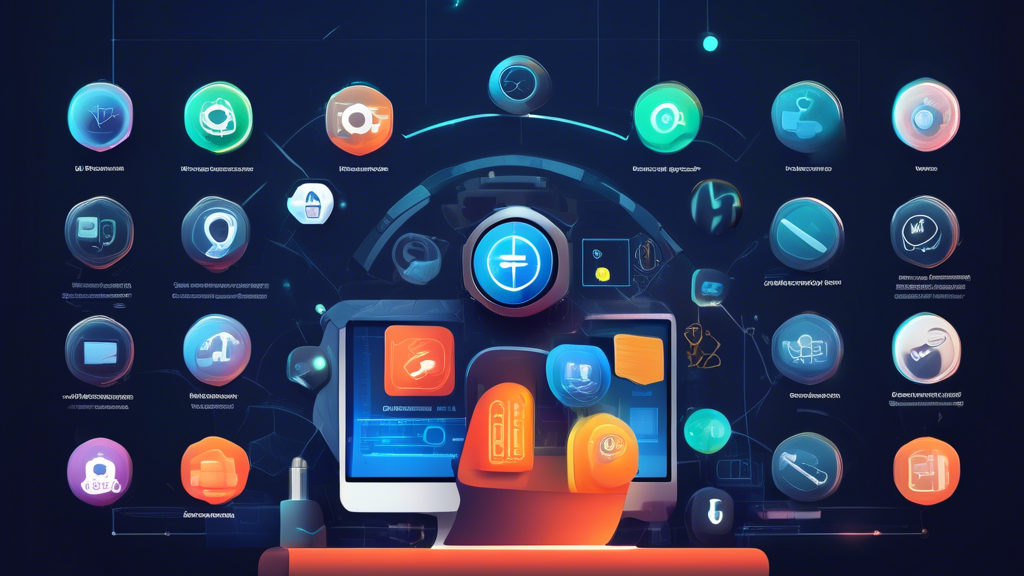 Create an image depicting a variety of digital tools and applications used to unblock restricted sites, arranged in a dynamic composition. Include visual representations of a VPN application, a browser extension dashboard, and a smart DNS service, each uniquely styled to showcase their features. Illustrate a user interface with glowing, simplified icons for speed, security, and user-friendliness, surrounded by digital elements like padlocks being unlocked or barriers being lifted. Integrate abstract representations of data flow and connectivity to symbolize privacy and security in accessing restricted content. Add a global map in the background with certain areas highlighted to suggest geographical flexibility and access.