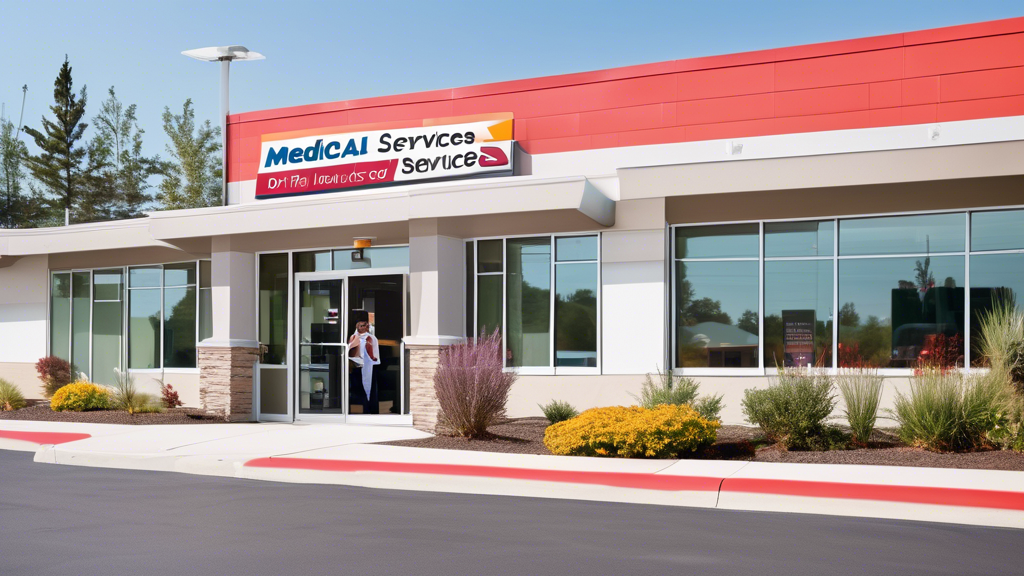 Create an image that showcases a bustling urgent care center with a welcoming atmosphere, featuring a large sign reading DOT Medical Card Services Available Here. In the foreground, depict a diverse group of satisfied drivers holding their newly obtained DOT medical cards, with expressions of relief and satisfaction. Highlight the efficiency of the facility with a visible Same-Day Appointments or Walk-In Welcome sign, and illustrate a healthcare provider conducting a professional examination in the background. Emphasize the seamless process and the comprehensive care provided at the urgent care center.
