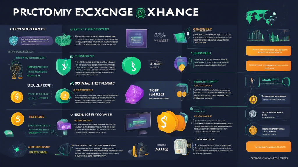 **DALL-E Prompt:**

An informative and visually engaging infographic showcasing the key factors to consider when choosing a cryptocurrency exchange. The image should illustrate elements like security features (lock and shield symbols), fee structures (coins and dollar signs), and user experience (screens showing user-friendly interfaces). Include comparison charts of popular cryptocurrency exchanges and highlight tips for new traders. The overall design should be modern and tech-oriented, utilizing a color palette that reflects the digital finance theme.