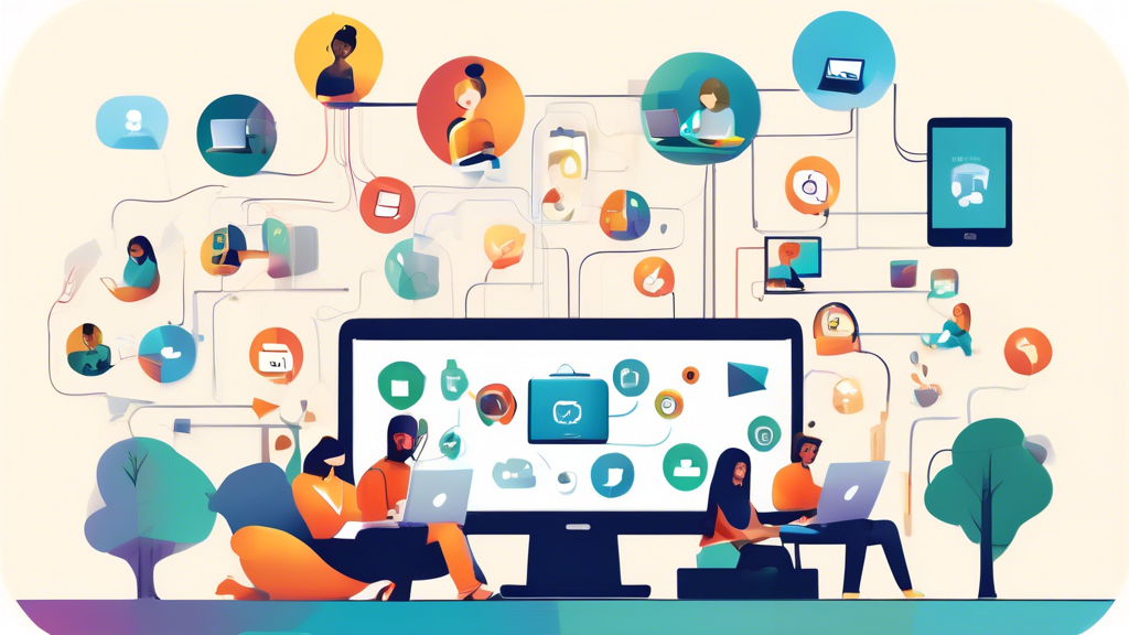 Create an image depicting a diverse group of individuals using various digital devices, such as laptops, smartphones, and tablets, in a cozy, modern home environment. Each device screen displays different icons representing popular free tools for unblocking sites online, like VPNs and browser extensions. The scene includes visual comparisons, such as floating rating stars and brief user review snippets above each device, highlighting functionalities, compatibility, and user opinions. The atmosphere conveys ease of access and empowerment, illustrating the effectiveness of these essential tools in overcoming online restrictions for free.