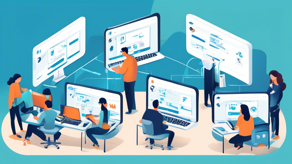 Create an informative and visually engaging illustration depicting a step-by-step guide on how to set up and configure AnyConnect for maximizing online security. The image should show a diverse group of people (a student, a professional, and a tech-savvy individual) gathered around computers and devices, following a clear checklist. Include visual elements such as downloadable software icons, security padlocks, and network signals to represent the installation process. The background should convey a sense of digital safety, with soft blue tones and circuit patterns subtly integrated into the design.