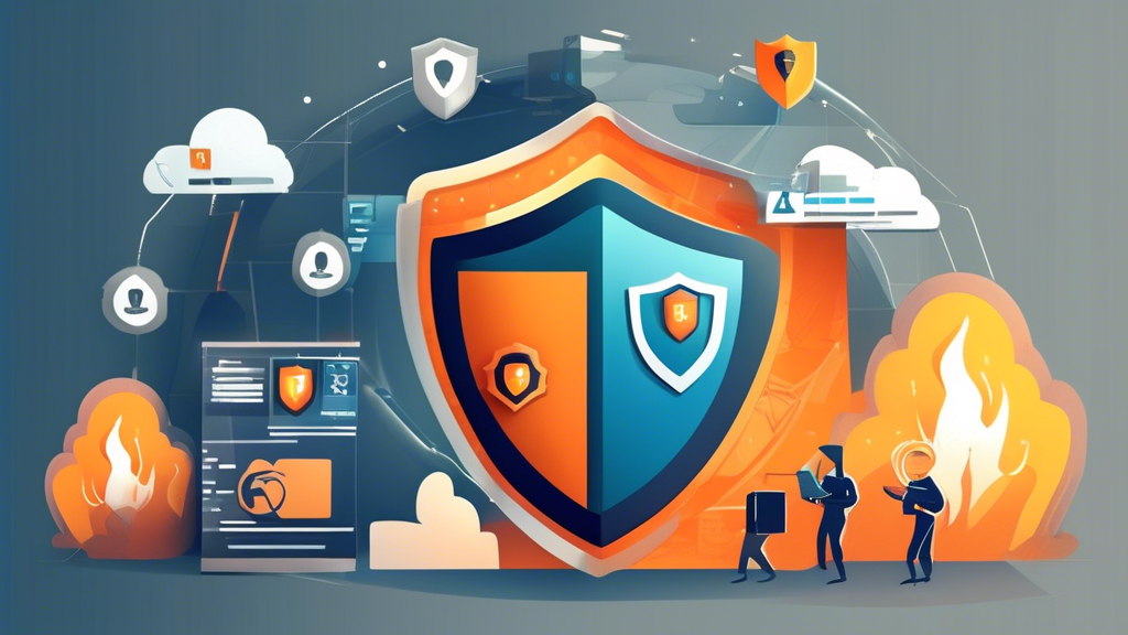 **DALL-E Prompt:** Create an image that illustrates the benefits of using VPNExpress for online security. The scene should include a stylized representation of data protection, featuring a shield symbolizing personal data privacy, a globe representing access to restricted content, and a hacker silhouette being repelled by a digital firewall. Include visual elements like locks, encryption codes, and an anonymous browsing interface to emphasize the theme of internet safety and security. The overall color scheme should convey a sense of security, using blues and greens, with a modern, tech-oriented aesthetic.