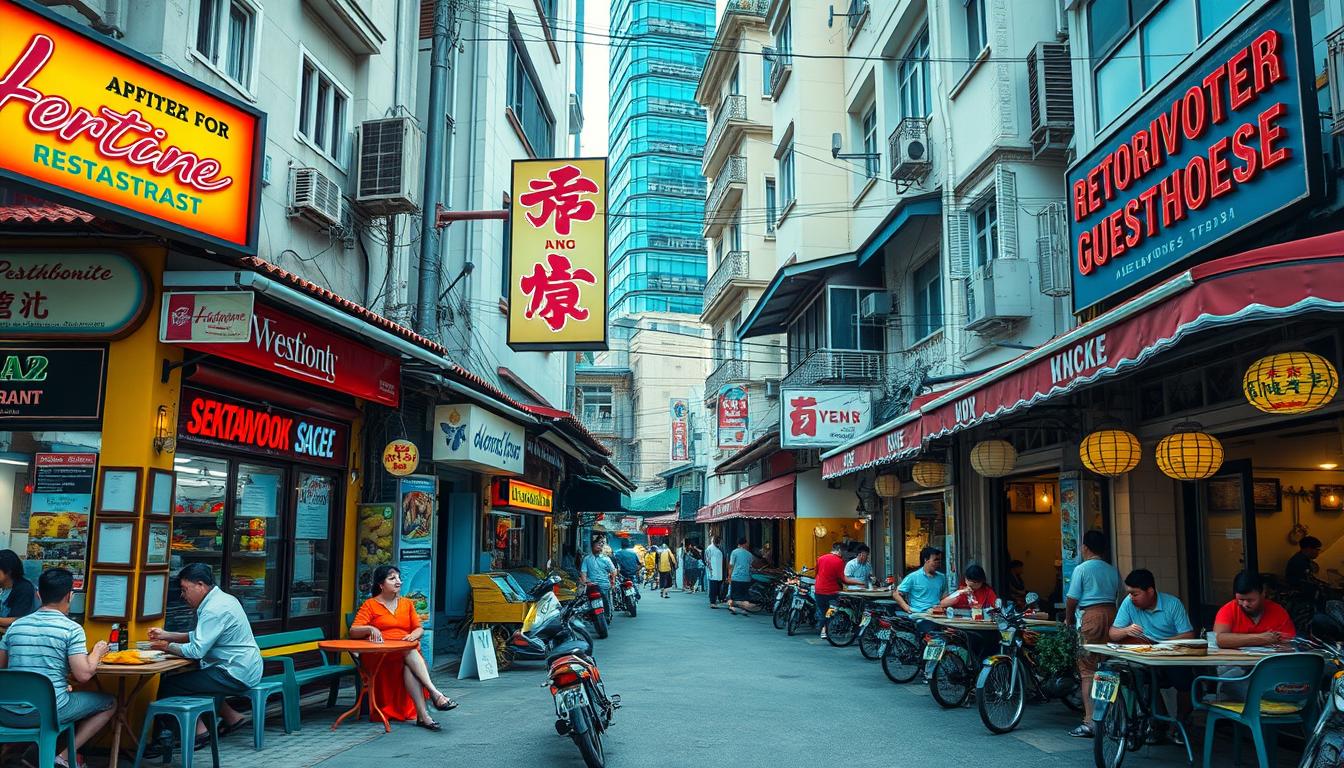 What are some cheap places to eat and stay in Singapore?