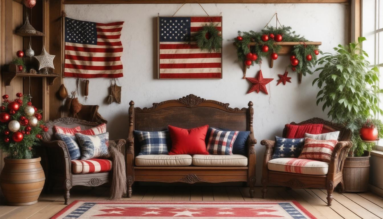 2. Vintage-Inspired Patriotic Home Decor