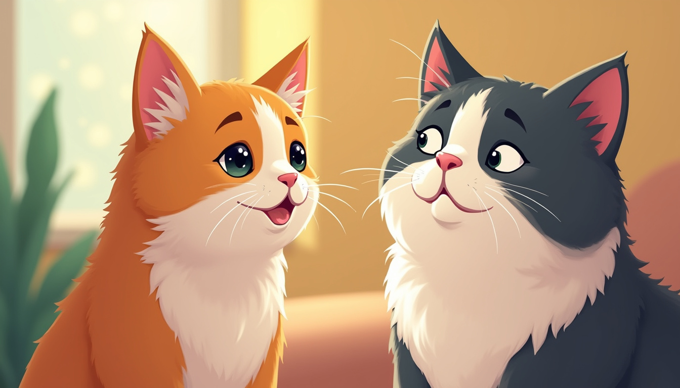  Close-up of a cat communicating through body language, peacefully interacting with a person in cozy home setting