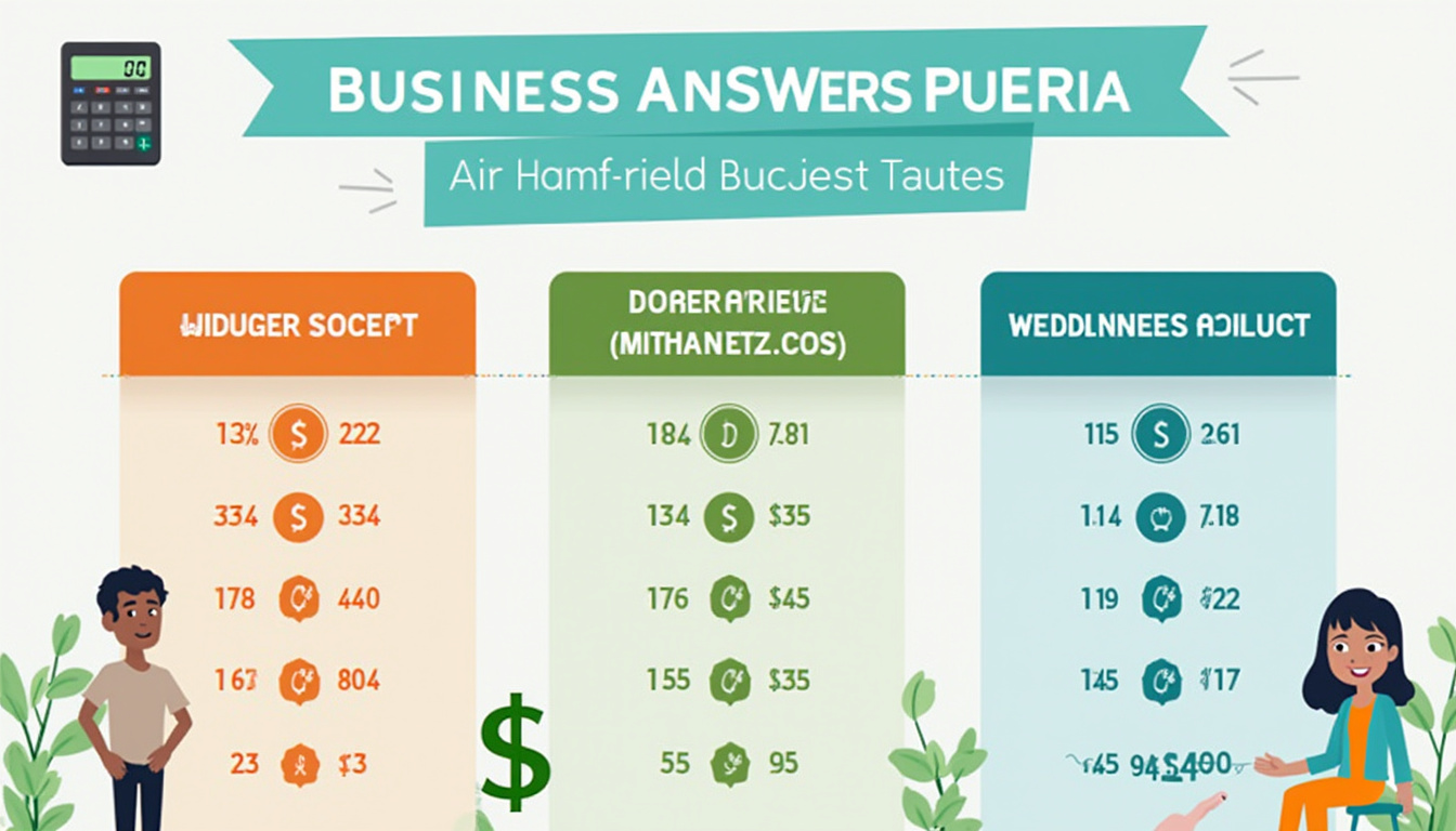  Comparison chart of answering service rates, dollar signs, calculator, business infographic style