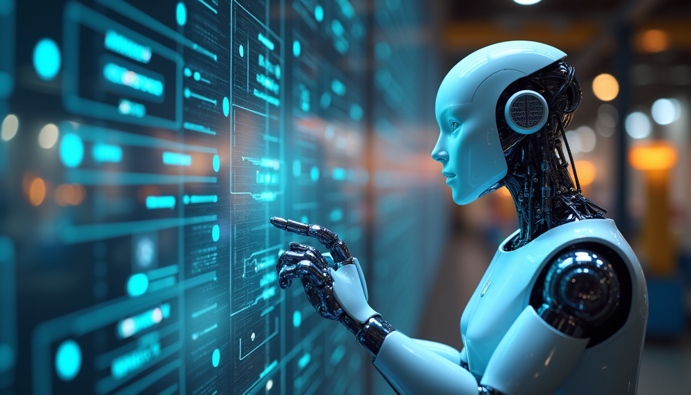  autonomous intelligent robots optimizing manufacturing processes, dynamic digital interface
