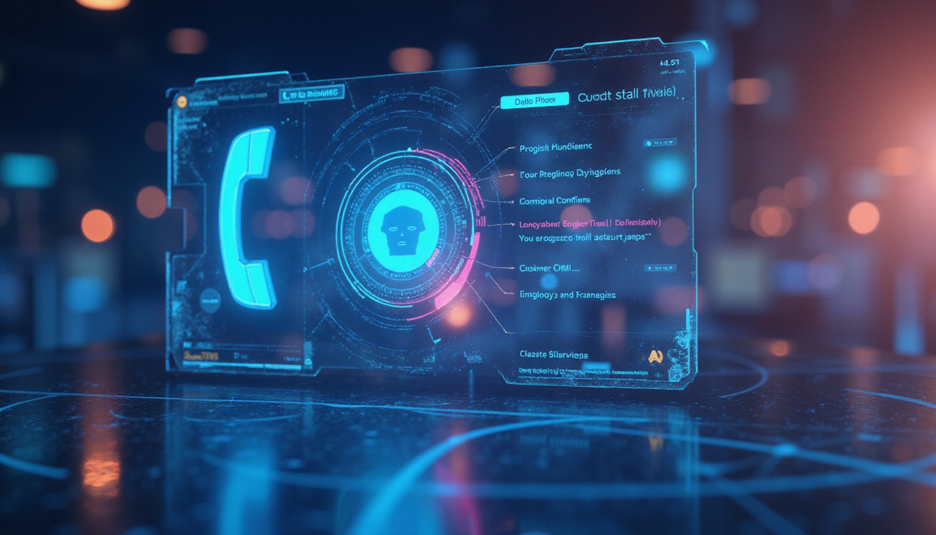 Modern AI-powered call answering software interface, digital customer support concept