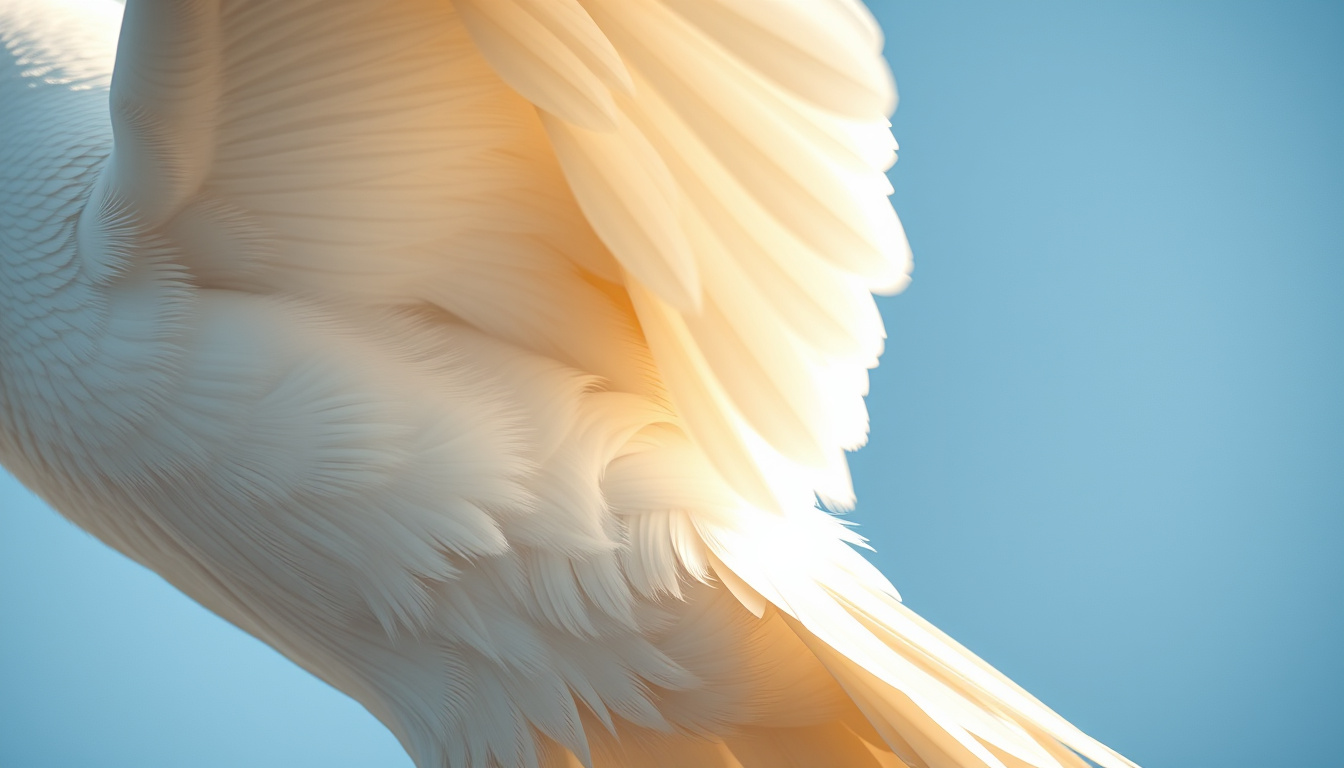 detailed close-up of bird wings in motion, highlighting flexible joints, soft natural lighting
