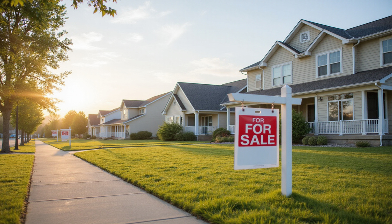 Empty suburban houses with